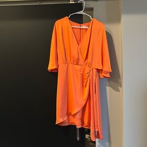 Silk orange mini dress